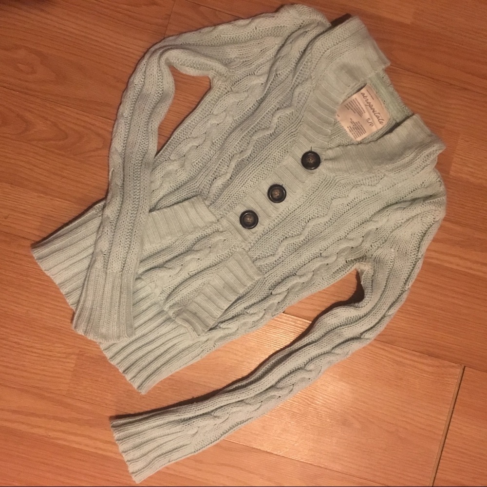 Aeropostale light blue hooded pullover sweater